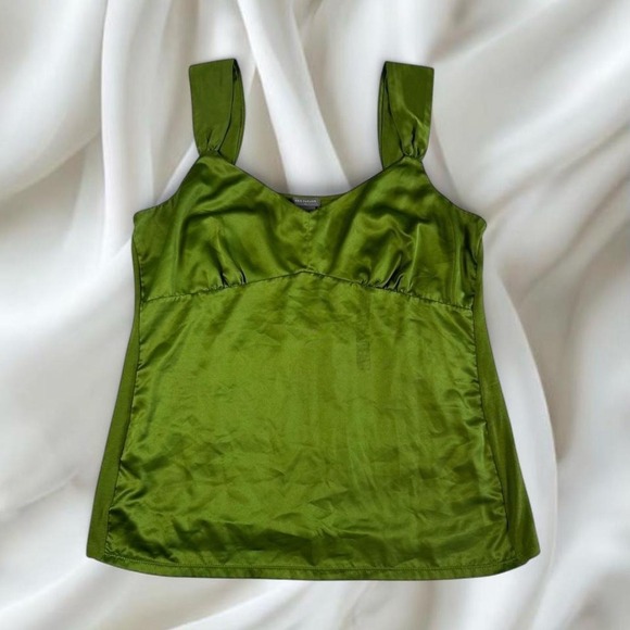 Ann Taylor Tops - Ann Taylor green silk babydoll fairy tank top y2k vintage euro
